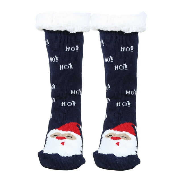 Ruiboury Soft Texture Winter Warm Socks Women Cotton-Polyester Made Breathable dark blue