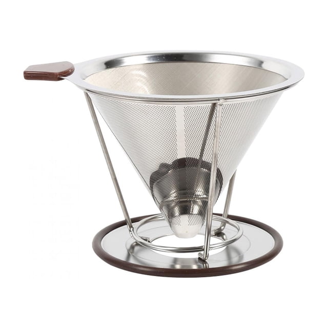 LHCER Coffee Filter, Coffee Filter Holder, Portable Drip Drippe Stainless Steel Coffee Filter Double Layer Mesh Coffee Infuse American Coffee Filter For Cafe Kitchen