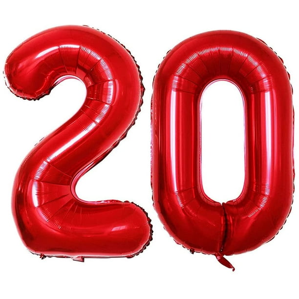 Ballons gonflables pour 20e anniversaire - Rose - Décoration d