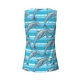 thumbnail image 5 of Xecao Dolphin print women's scoop neck, loose-fit workout tank tops for the gym., 5 of 9