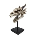 thumbnail image 5 of Ferocious Terra Bone Dragon Head Skull On Museum Pole Stand Display Figurine 12", 5 of 8