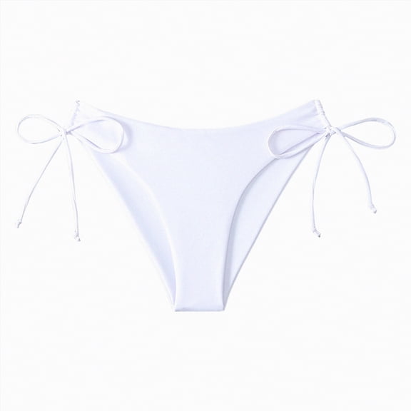 HCNTES Period Swimwear Leakproof Bikini Bottoms Low Rise Swimuit Bottom Briefs for Teen Girls Women(White,L)