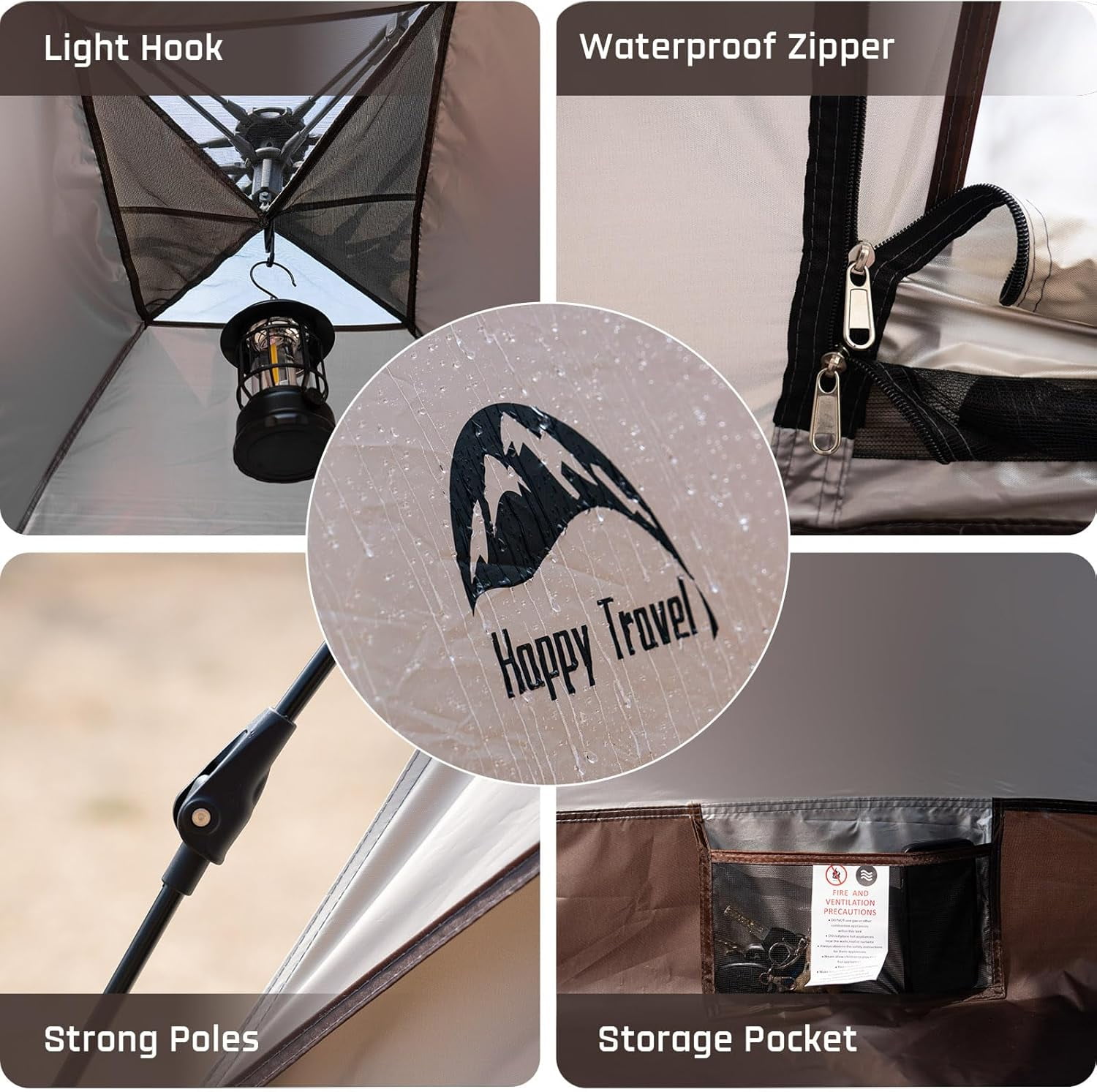 Tent for Camping, Waterproof Family Dome Tent with Easy Setup for Hiking and Traveling
