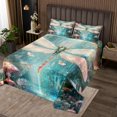 thumbnail image 2 of Erosebridal Colorful Dragonfly Coverlet Set King, Bling Lake Plant Bedding Set, Magic Fariy Tale Decor, 2 of 5