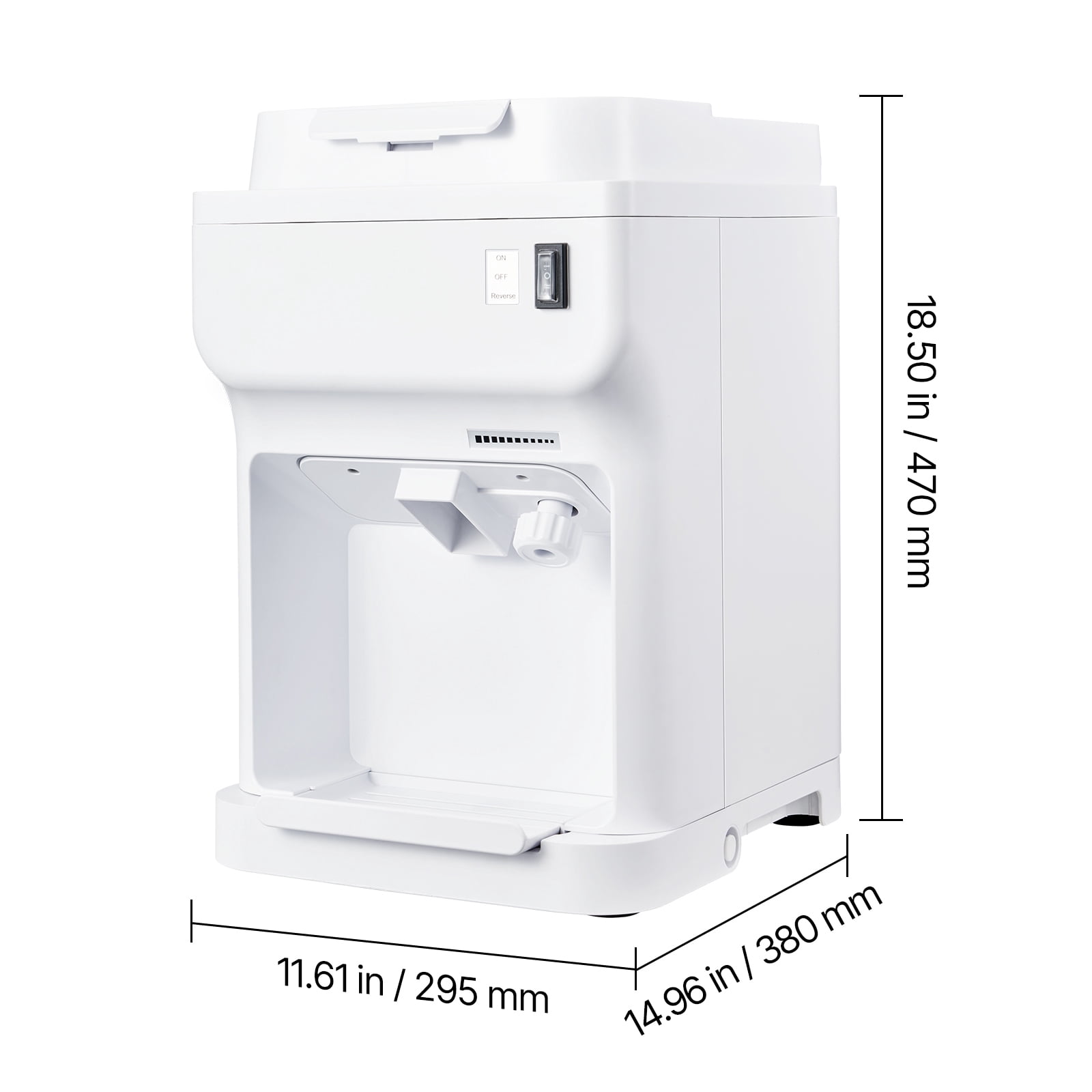 KFFKFF Electric Ice Shaver and Crusher, 220lbs/Hour Snow Cone Maker with 4L Ice Storage, 350W 1500RPM Tabletop Shaved Ice Machine for Home, Events, and Commercial Use (White)
