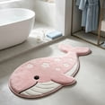 thumbnail image 6 of Cadancy Bathroom Rugs Whale Shaped Bath Mat Non Slip Absorbent Microfiber Plush Floor Carpet Kids Room Nursery Kitchen Entrance Doormat Soft Washable Cute Animal Home Decor, 6 of 6