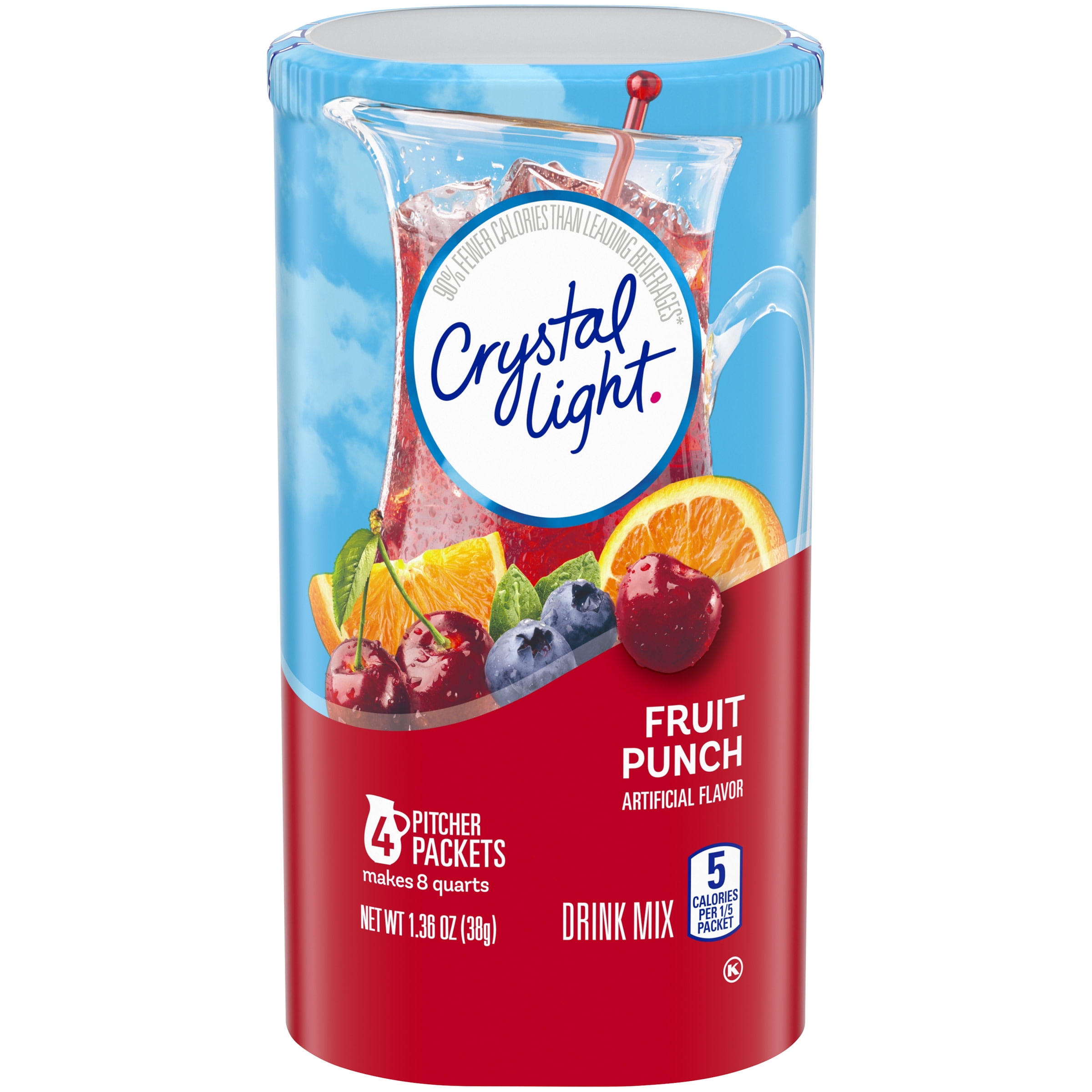 Crystal Light Fruit Punch Artificially Flavored Powdered Drink Mix, 4
