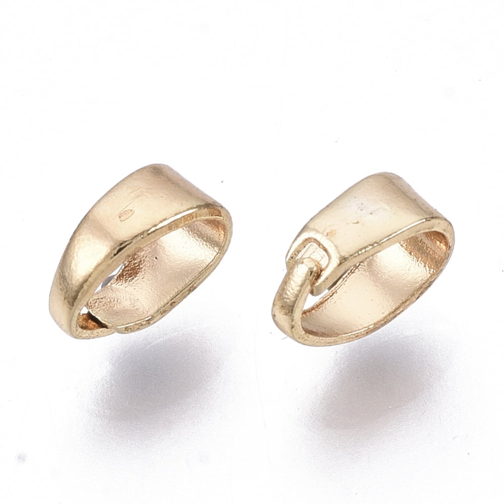Brass Snap on Bails Nickel Free Real 18K golden Plated 6x4x3mm Hole: 5x3mm