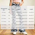 thumbnail image 3 of Spazoro Girls Flare Pants with Pockets, Loose Fit High Rise Button Zip Camo Print Lightweight Bell Bottom Trousers for Street Daily Wear Gray Size 13-14, 3 of 7