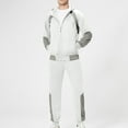 thumbnail image 2 of VBTAPA Mens Track Suits 2 Piece Set Color Block Casual Sweatsuit Long Sleeve Zip Up Hoodie with Jogger Pants Jogging Matching Sets with Pockets Prime Sales Today White XL, 2 of 9