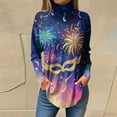 thumbnail image 2 of Mardi Gras Shirts Womens Sparkly Glitter Long Sleeve Blouse Carnival Mock Neck Novelty Tops Saffron XL, 2 of 6
