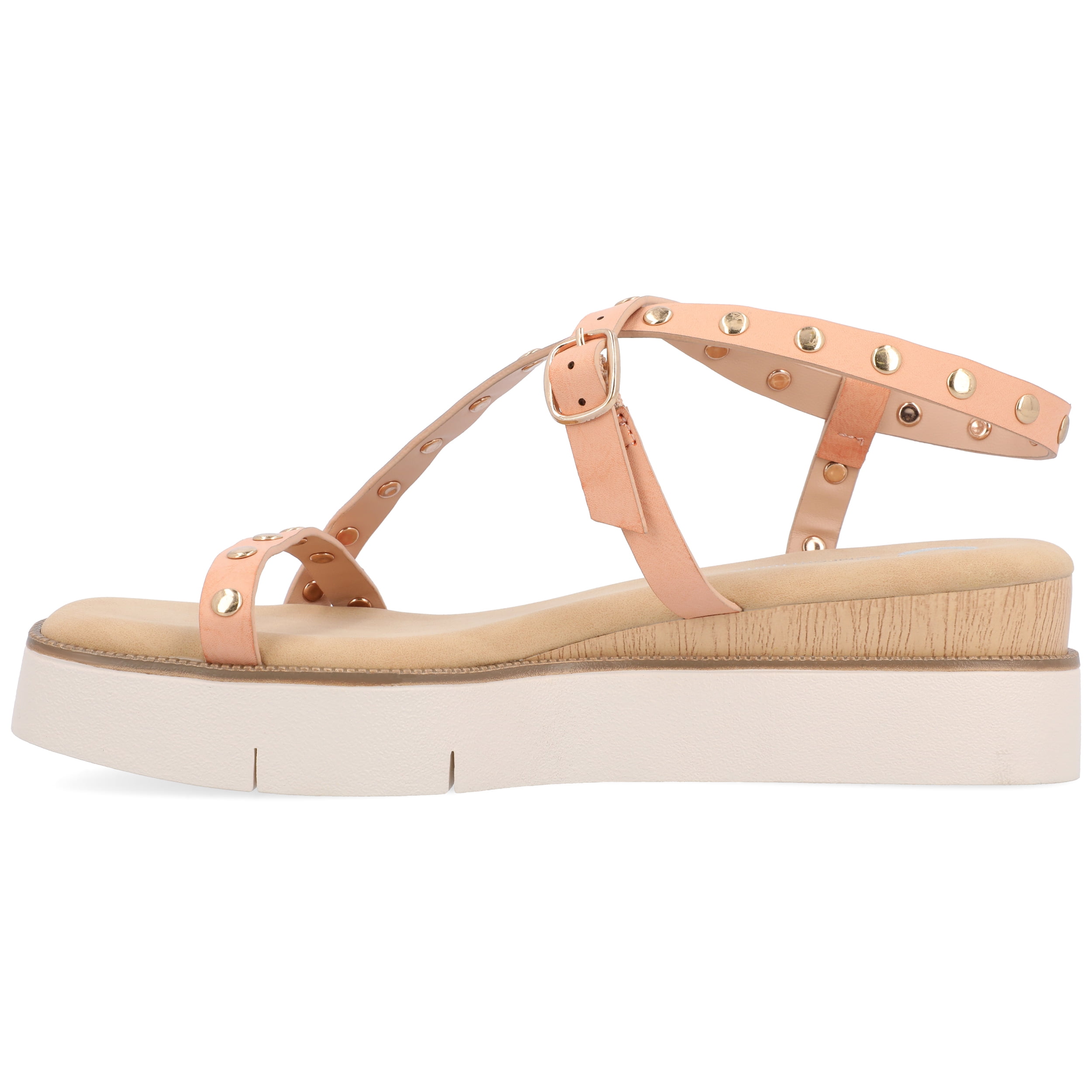 Journee Womens Lindsay Buckle Platform Sandals