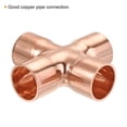thumbnail image 5 of Uxcell 15mm x 1mm 4 Ways Copper End Feed Equal Cross Pipe Fitting for Water Gas Oil, 5 of 6