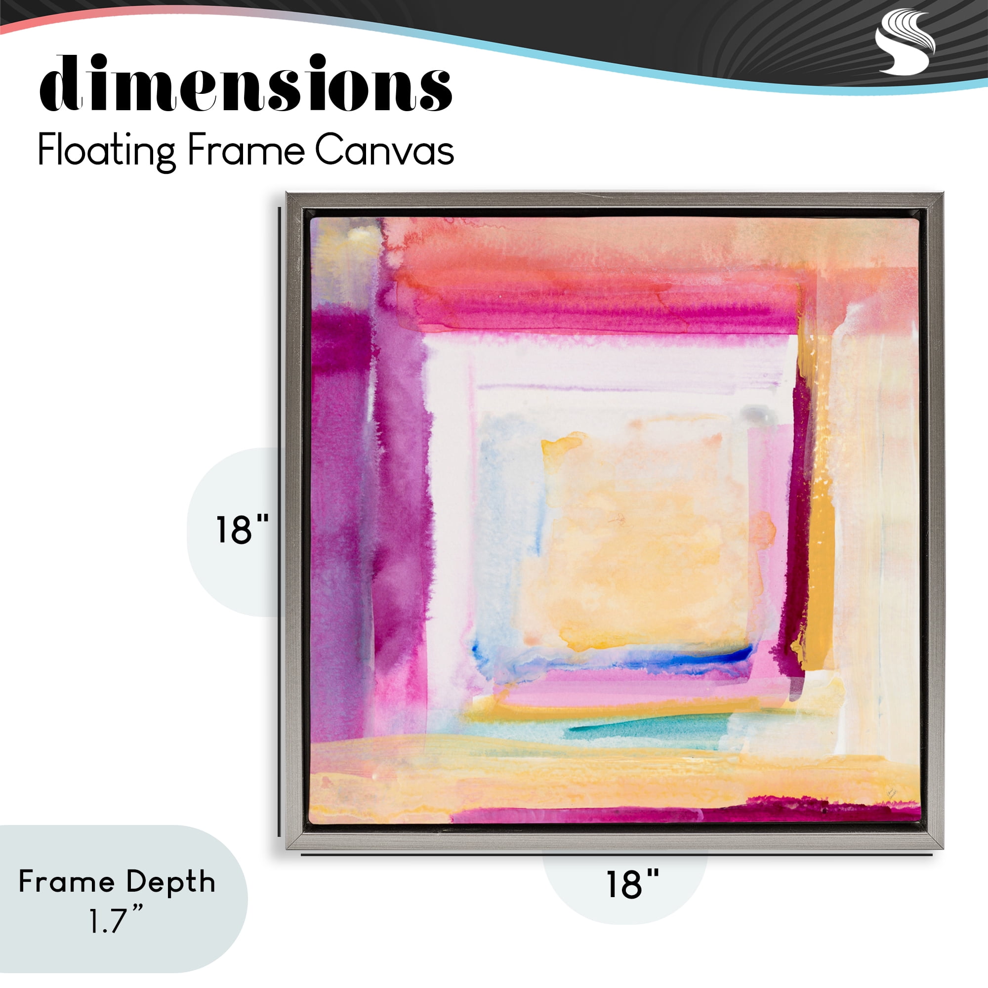 Stupell Industries Vibrant Layers New Day Gray Framed Floater Canvas Wall Art, design by Lanie Loreth