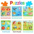 thumbnail image 2 of Wooden Toddler Puzzles, Montessori Toys Peg Puzzles for Toddlers 3-5, Toddler Learning Educational Toys kids puzzles -Dinosaur, Farm, Farm Animals, Sea Animals, Fruit, Baby Puzzle Gift for Boys Girls, 2 of 7