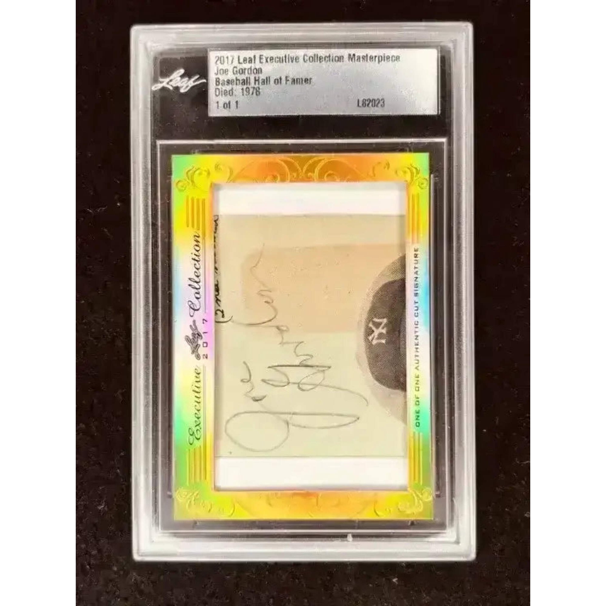 Joe Gordon 2017 Leaf Masterpiece Cut Signature certified autograph card 1/1 JSA Yankees Indians