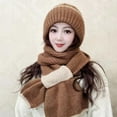 thumbnail image 1 of Integrated Ear Protection Windproof Scarf Knitting Thick Warm Ear Guard Winter Windproof Siamese Set Hat Hat Scarf, 1 of 9