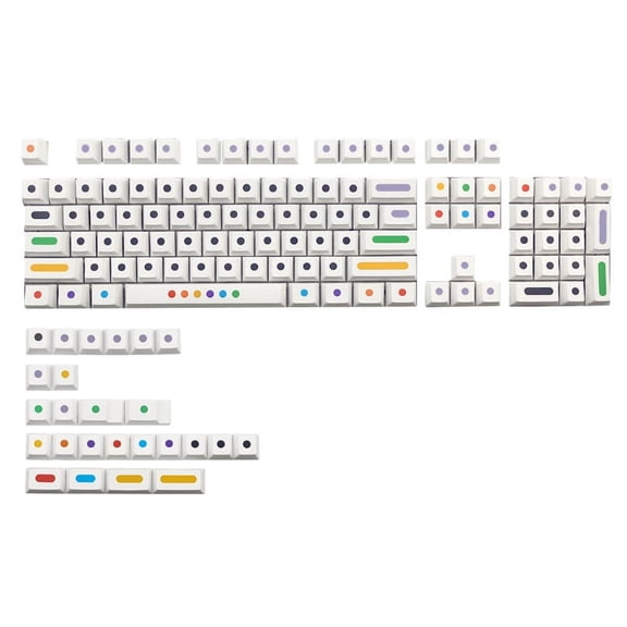 Color Dots Unique Character Profile Cherry Dye Sub Thick PBT Keycap for ANSI 104 TKL 61 87 M Switch Keyboard 128keys