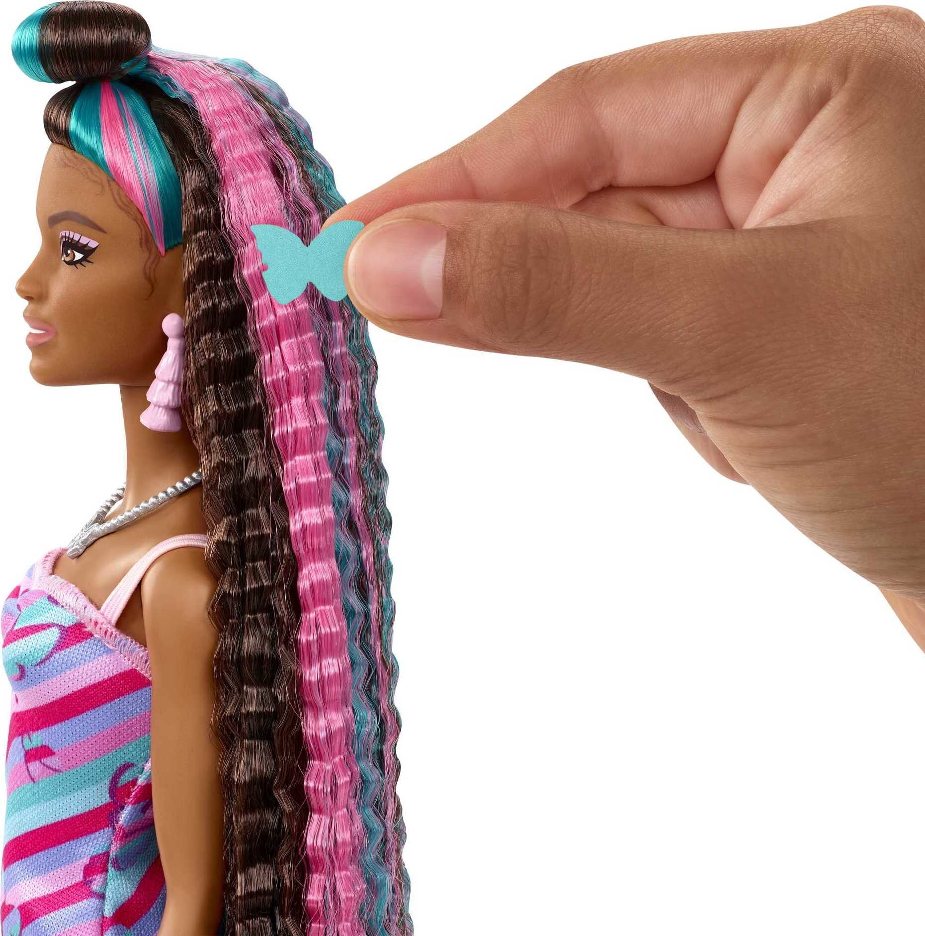 Buy Barbie Fun & Fancy Blonde Hair Doll with Extra-Long Colorful Hair and  Shimmery Pink Dress and 10 Hair and Fashion Play Accessories for Kids Ages  3+ Online at Best Price in