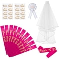 thumbnail image 1 of 15pcs Velo de Novia Bride To Be Fiestas de Despedida de Soltera Bufanda Disfraz Despedida de Soltera Accesorios de Fiesta de Noche Boda, 1 of 4
