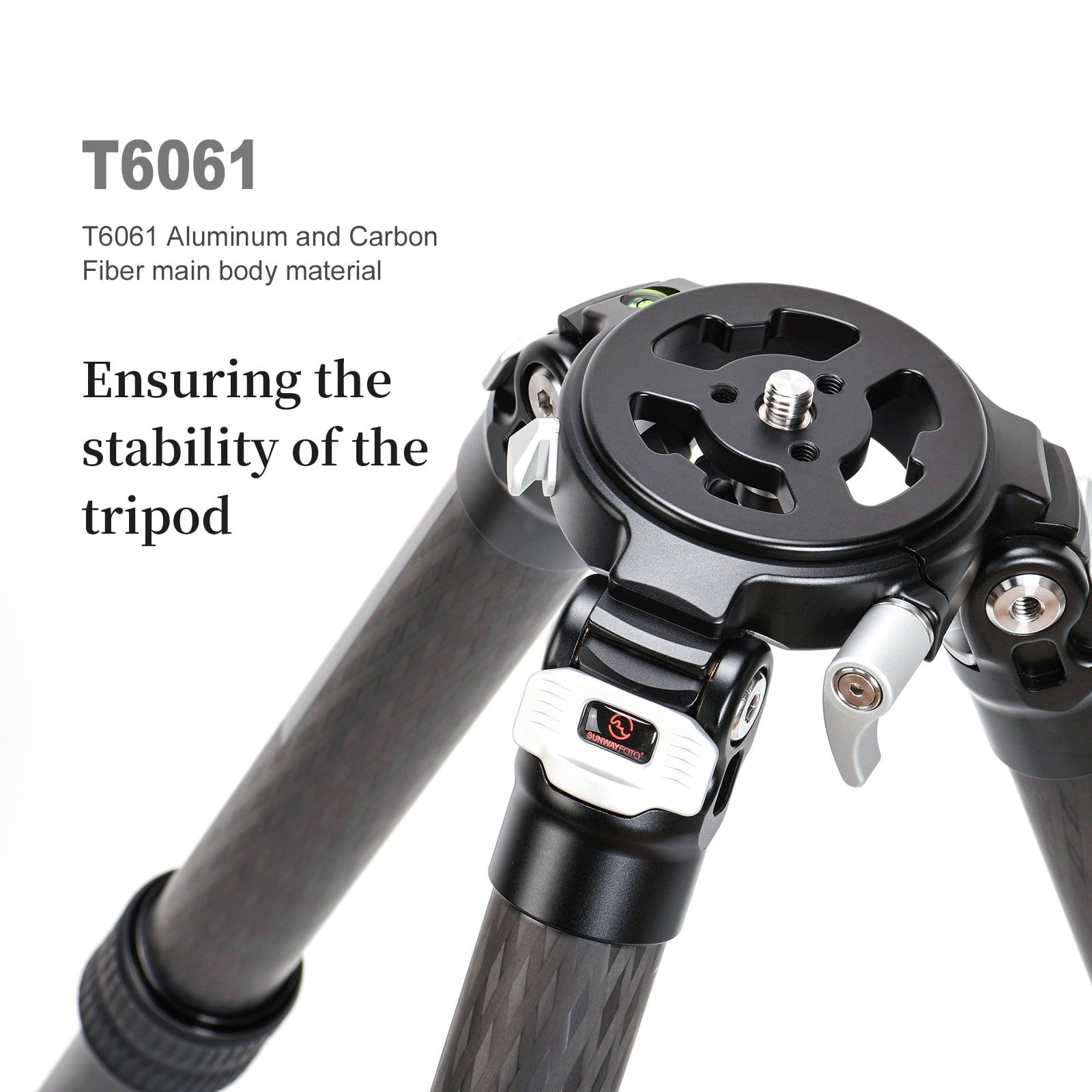 SUNWAYFOTO T3650CM Fiber Tripod for Video Camera Photography Weight Outdoor Tripod Waterproof,55.0lb Load