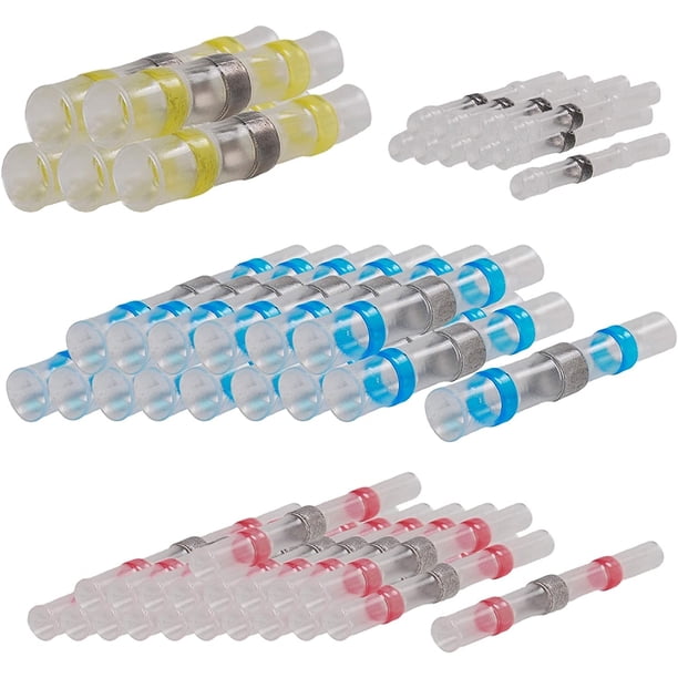 Conectores eléctricos termorretráctiles Dinheiro 50 piezas, sellos de soldadura eléctricos impermeables para juntas de cables aislados para automóviles, camiones y barcos