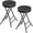 Black(26"H 2PCS), variant on RTVR 36-inch Round Collapsible Folding Stool with 400 lbs Capacity, Set of 2, Padded PU Leather, Black with Back for Indoor Outdoor