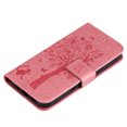 thumbnail image 5 of Allytech Slim Wallet Case for Google Pixel 9 / 9 Pro, Stylish Embossed Pattern PU Leather Shockproof Cover with Card Slots & Cash Pocket & Wrist Strap, Magnetic Clasp Protective Case - Pink, 5 of 9