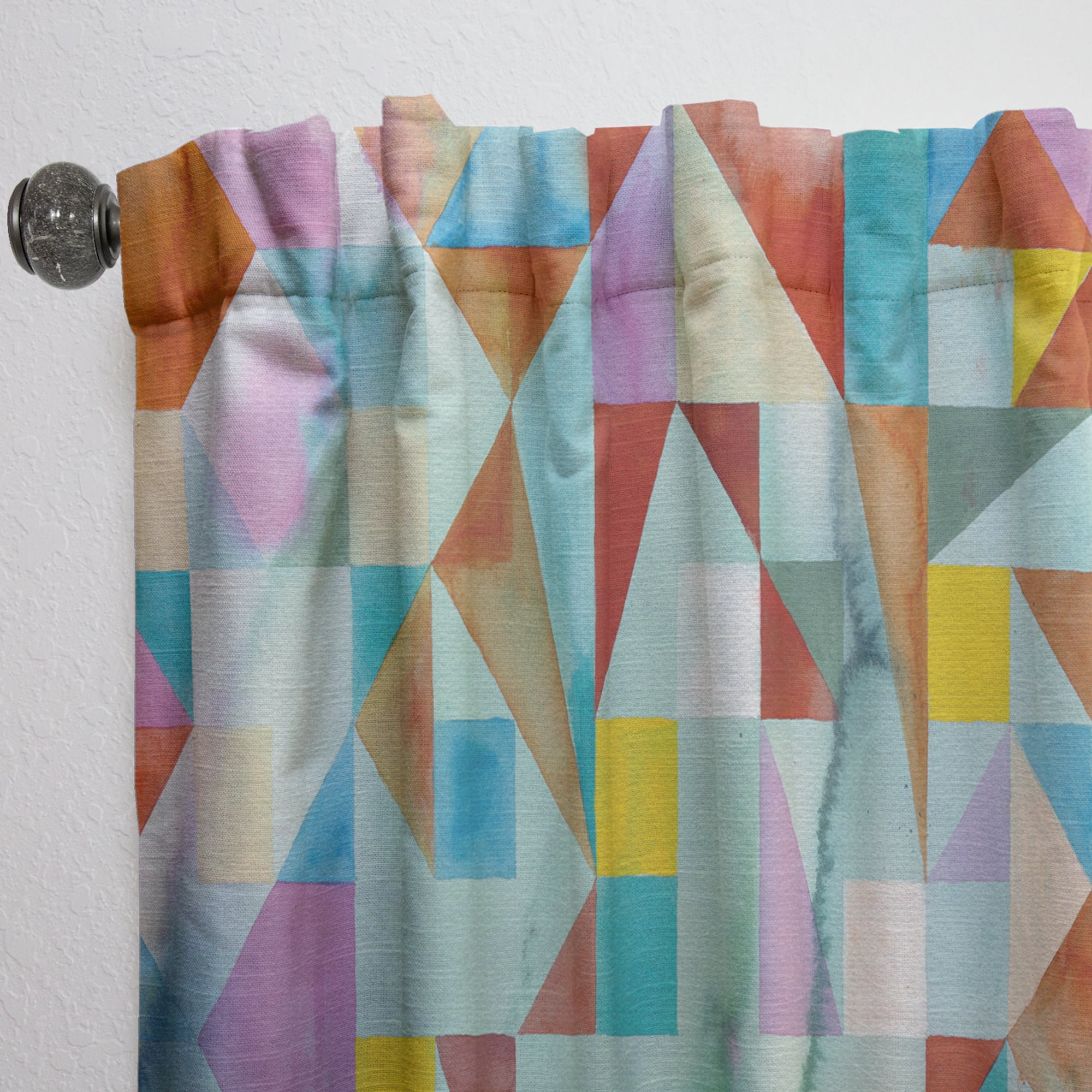 Designart 'Modern Mix Color Patchwork' Modern & Contemporary Curtain Panel