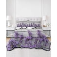 thumbnail image 3 of Spring Lavender Twin Size Down Alternative Comforter,Lightweight Comforter Quilt Bedding Set with Pillow Shams Botanical Purple Floral Vintage Wood Grain Bed Comforter Duvet Insert 68"x86", 3 of 7