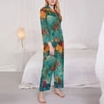 thumbnail image 3 of Fotbe Whimsical Forest Scene Pattern Long Sleeve Pajama Set for Women,Sleepwear Set,2-piece Loungewear Set,Soft PJs Comfy Nightwear with Pockets -Large, 3 of 7