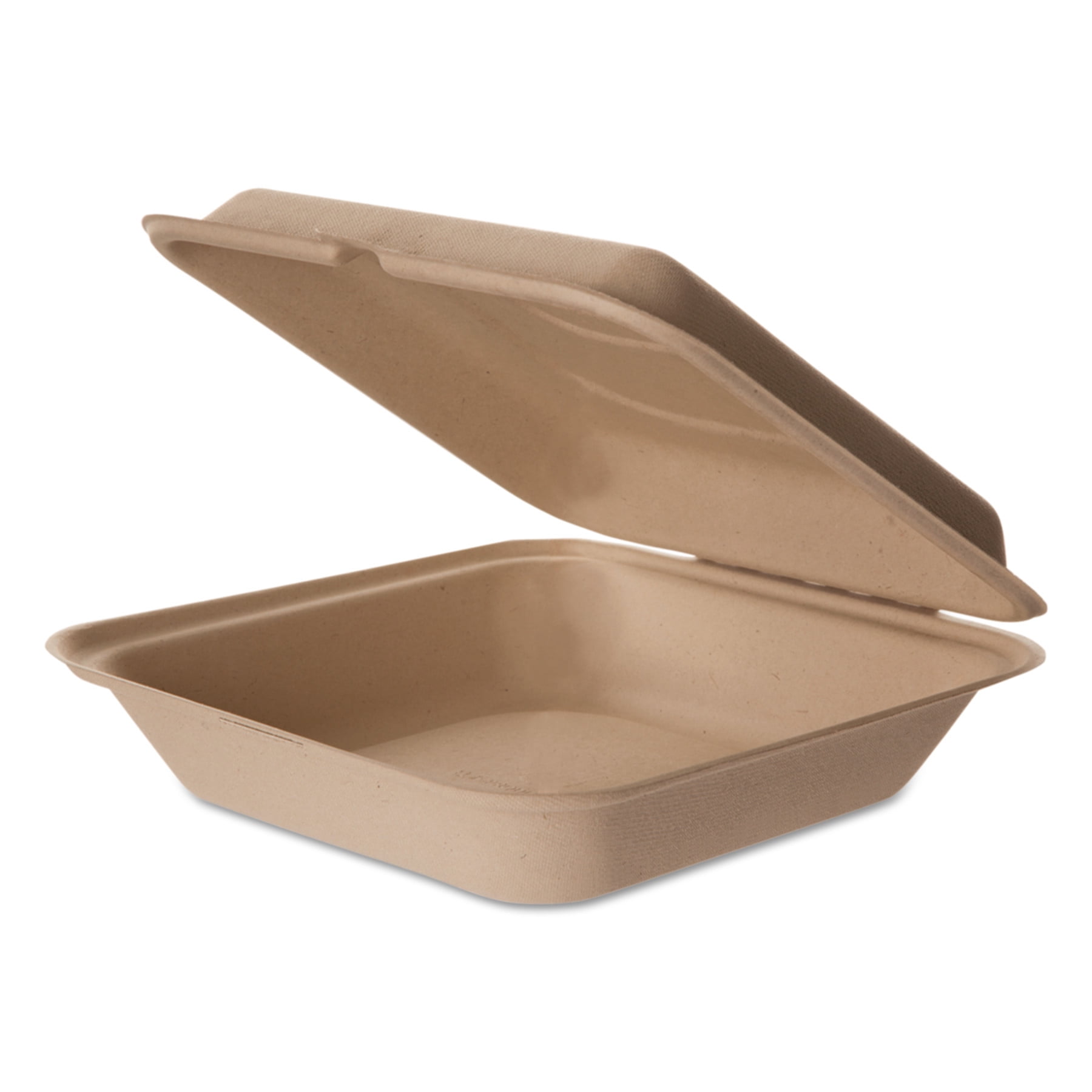 EcoProducts Wheat Straw Hinged Clamshell Containers, 9 x 9 x 3, 200/Carton