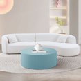 thumbnail image 4 of Kevinplus 35.43" Round Coffee Table, Matte Bule Wooden Large End Table for Living Room, Modern Luxury Side Tables Accent for Home Office, 4 of 11