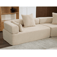 thumbnail image 4 of Modern Modular 3 Piece Couch Free Combination with Semicircular Modular Sofa, 4 Seater Curved Sofa with Upholstered for Living Room, Khaki, 4 of 9