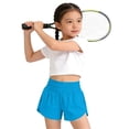 thumbnail image 2 of FAIWAD Girls Athletic Shorts Kids Summer Casual Elastic Waist Workout Tennis Shorts Lightweight Running School Shorts, 2 of 9