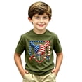 thumbnail image 4 of Tisuna Boys Baseball T Shirts Kids Short Sleeve Graphic Print Crew Neck Tops Breathable Teen Boys Outdoor Play Tee Shirts Size 2-3 Years Army Green, 4 of 4