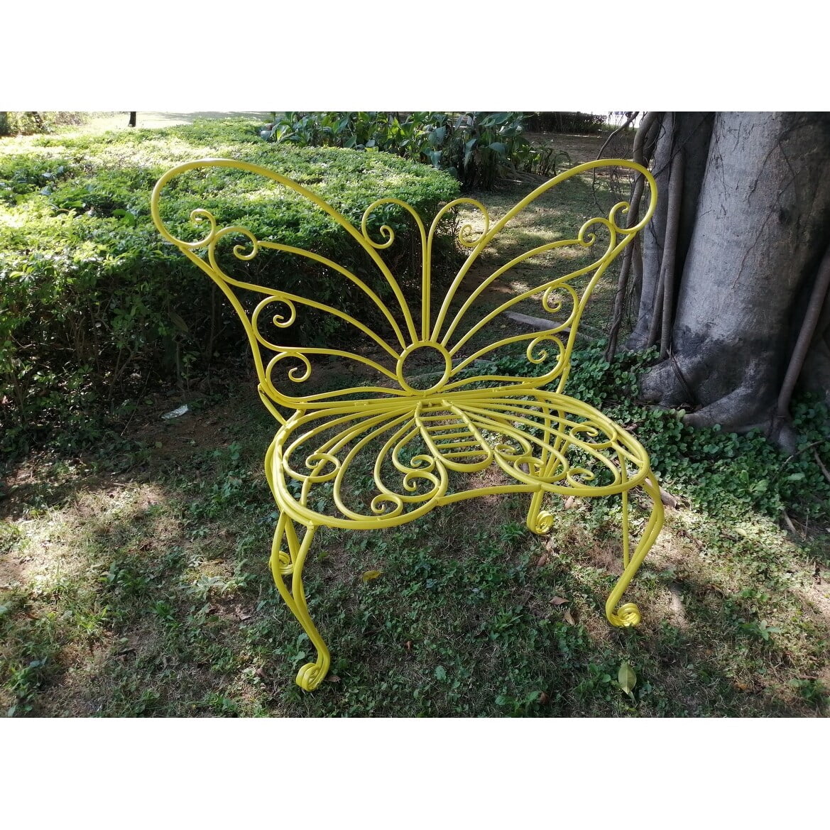 Yellow Metal Garden Butterfly Chair