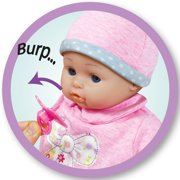 Lissi: 16 Interactive Baby Doll Alexa - Pink-Grey-Polka Dot-Bow Outfit & Hat, Sounds & Moving Face, Bottle & Pacifier, Roleplay Toy, Kids-Toddlers 2+