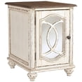 thumbnail image 3 of Pemberly Row Set of 2 Mirrored Storage End Table in Chipped White & Brown, 3 of 9