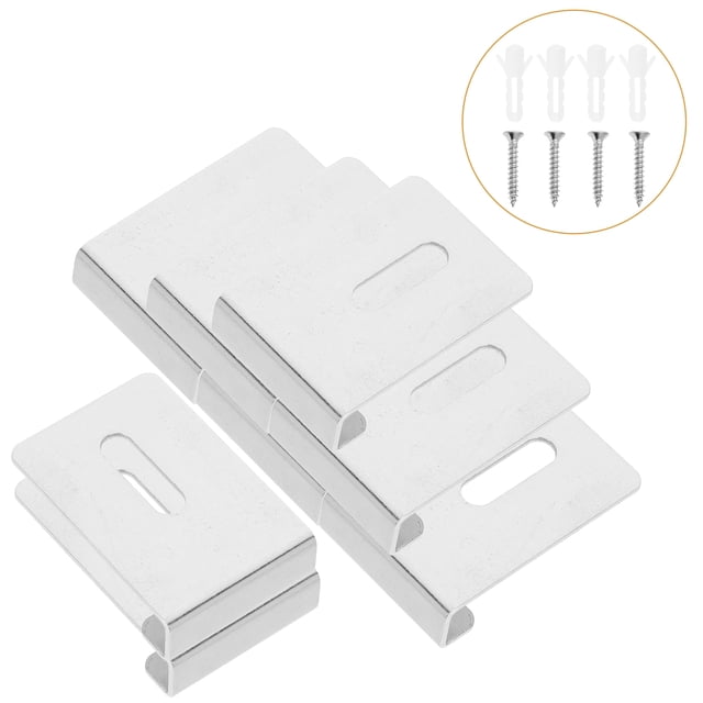 FESTFENDS 8Pcs Plated Silver Mirror Holder Clips Glass Clamp Brackets for Frameless Mirror Wall Mounting