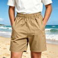 thumbnail image 2 of WAVSUF Kids Boys Shorts, Elastic Waist with Pockets Lightweight Summer Casual Trendy Shorts Khaki 8, 2 of 10