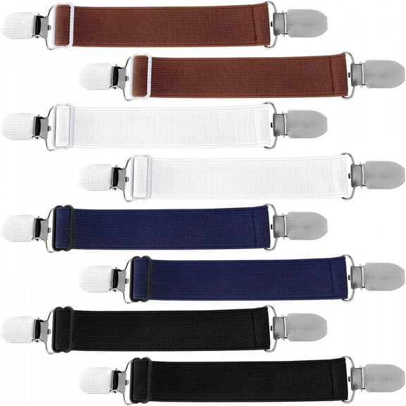 TELOLY 8 Pcs Pant Waist Tightener Adjustable Waist Cincher Clip Belt Stainless Steel Dress Clips Back Cinch Elastic Pant Clips Women Men Pants Adjuster Waist Tightener for Jeans Pants Dresses