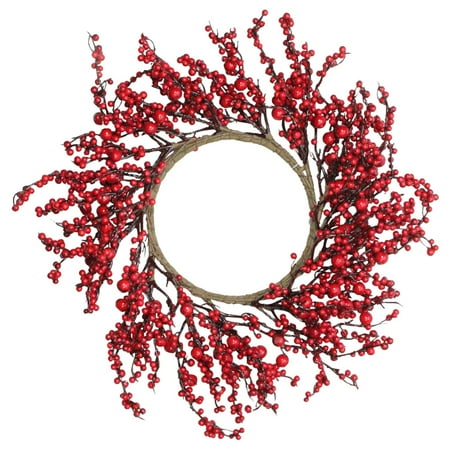 - Northlight Festive Red Berries Unlit Christmas Wreath