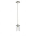 thumbnail image 4 of 1 Light Mini Pendant, Clear, Glass Shade, Brushed Nickel Frame, 4 of 6