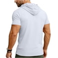 thumbnail image 4 of Yaoyar Men Short Sleeve Hoodies Summer Casual Athletic Tops Breathable Sweatshirts Hooded Pullover Tops Activewear, 4 of 7