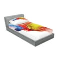 thumbnail image 2 of Ambesonne Colorful Fitted Sheet & Pillow Sham Set, Parrot with Feathers, Twinxl, Multicolor, 2 of 2