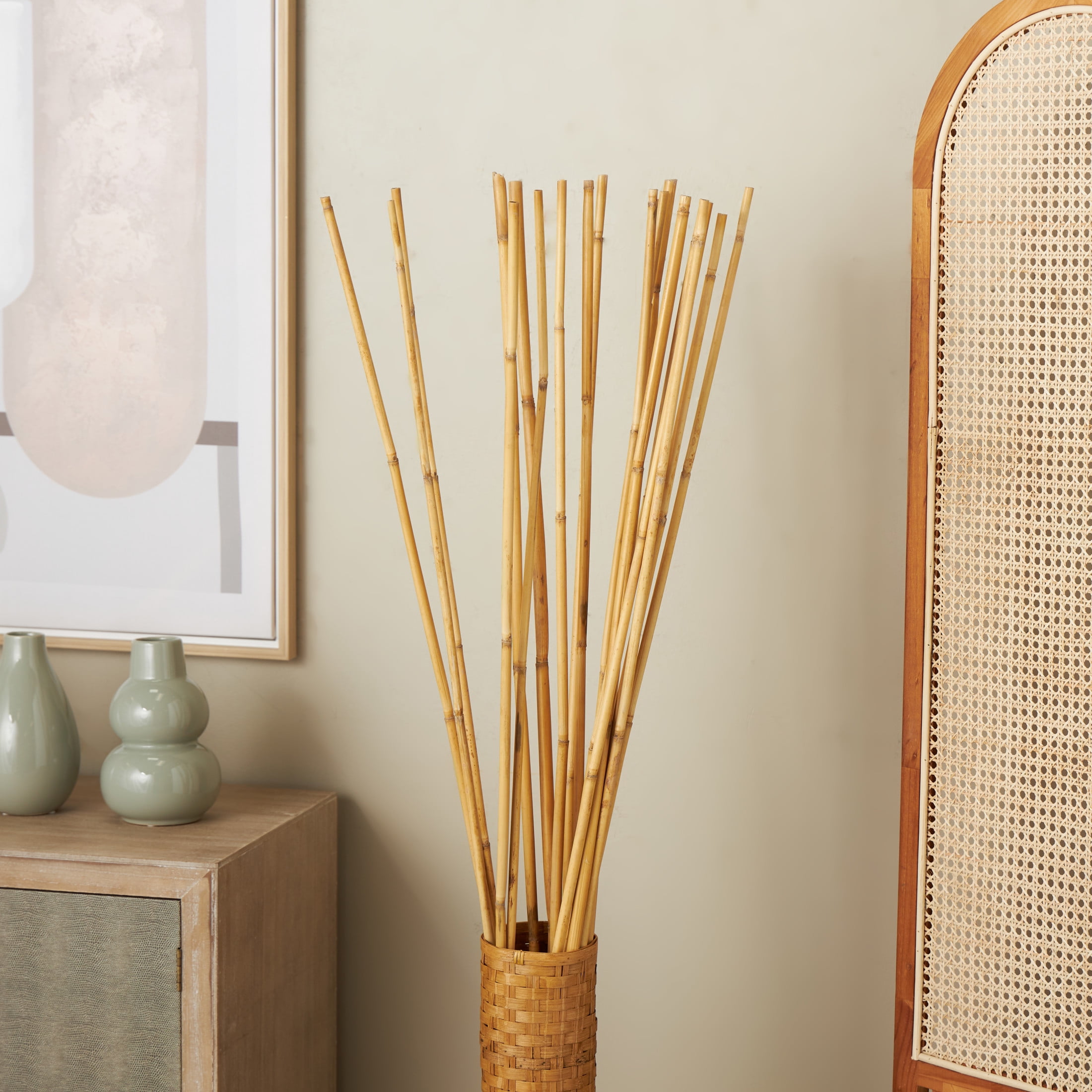 58" Tall Sticks Bamboo Wood Natural Foliage Bouquet, by DecMode