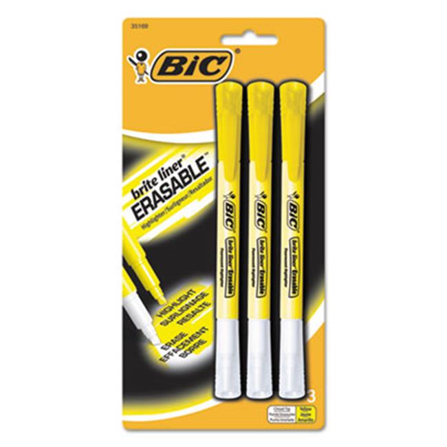Bic Corporation BLERP31YW Brite Liner Erasable Highlighters