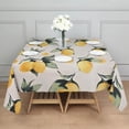 thumbnail image 3 of Yellow Lemon Fruits White Pattern Square Tablecloth,Waterproof Square Table Cover,Wipeable Spillproof Washable Table Cover for Home Kitchen Party Decor 52"x52"(132x132cm), 3 of 6