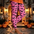 thumbnail image 6 of Yeaiivve Cute Leggings for Women Halloween SpiderWeb Bat Printed Skinny Pant Elastic High Waist Yoga Pants Cozy Stretchy Milk Silk Workout Legging 3XL, 6 of 7
